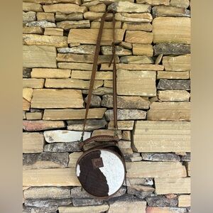 STS Ranchwear COWHIDE SAGE SATCHEL.  Round/Canteen Double Zip Purse/Crossbody.